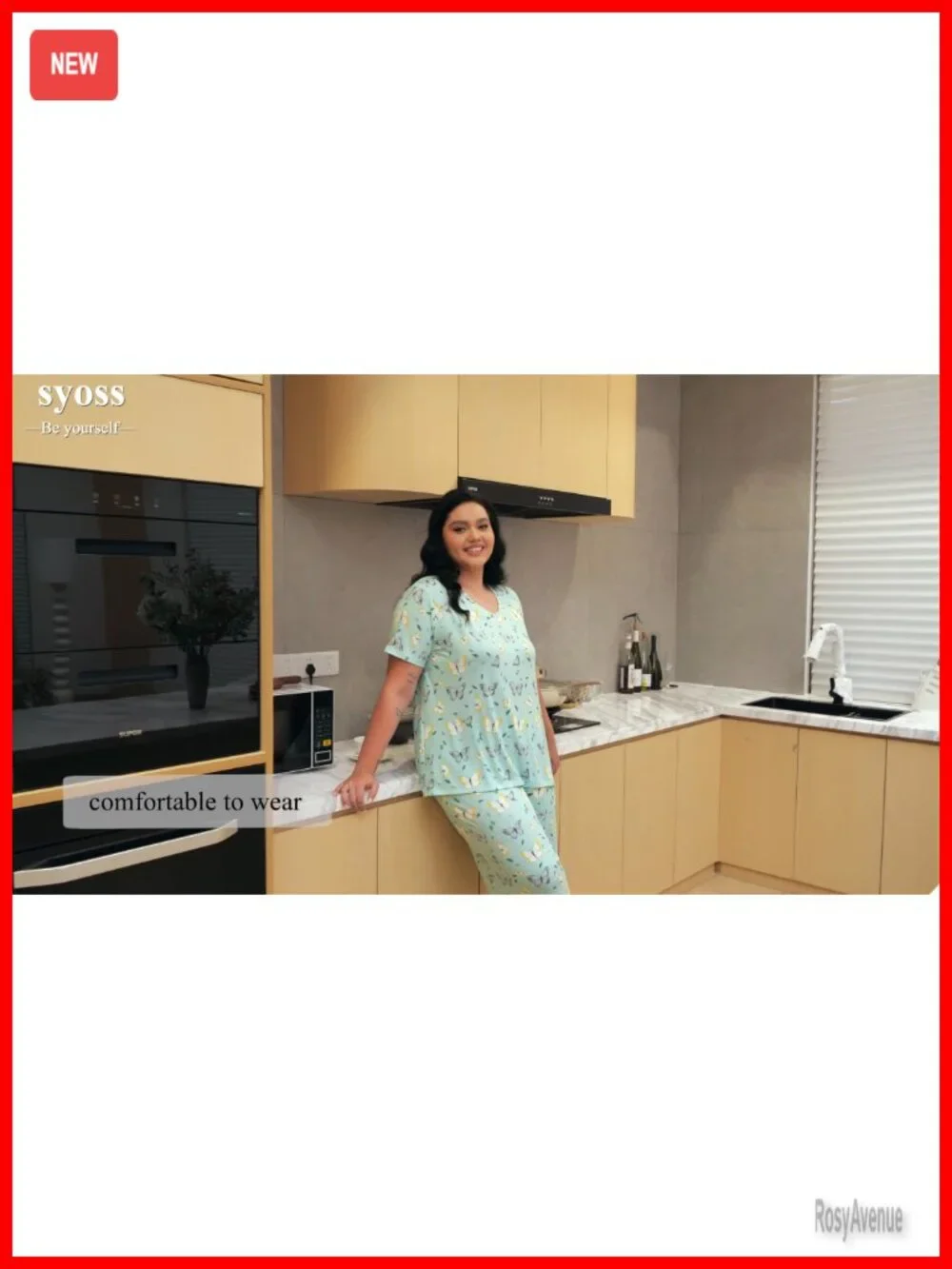 Women's 2-Piece Pajama Set Soft Rayon Capri Sleepwear with Pockets